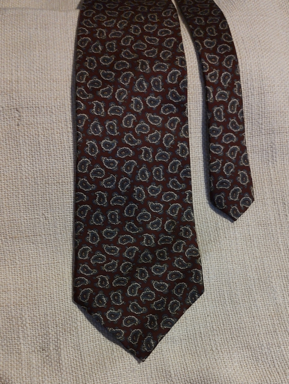 Men's Brown Paisley Silk Tie — Classic Pattern